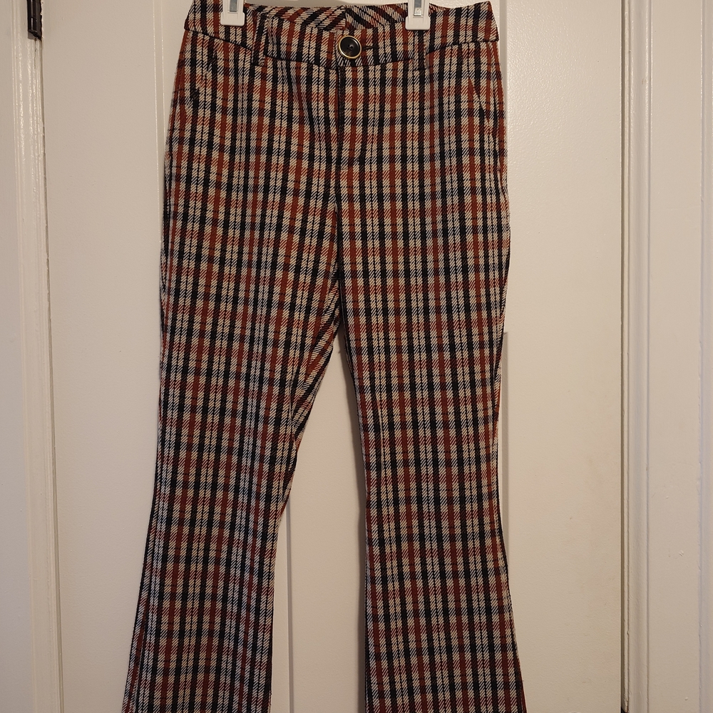 CAbi Fall/Autum Multicolored Plaid Pants Size 2